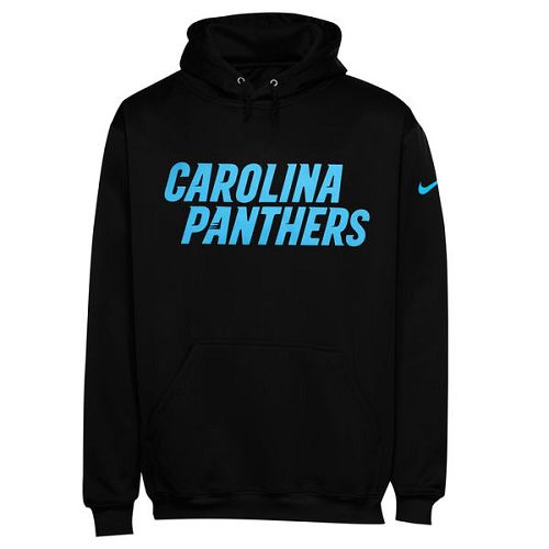 Men's Carolina Panthers Nike Black KO Wordmark Performance Hoodie